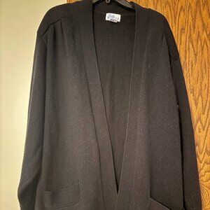 KATHY WHITE Open Black Color Cardigan with Pockets (2x)